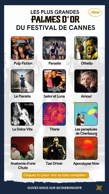 Les plus grandes Palmes d'or du festival de cannes Les plus grandes Palmes d'or du festival de cannes
