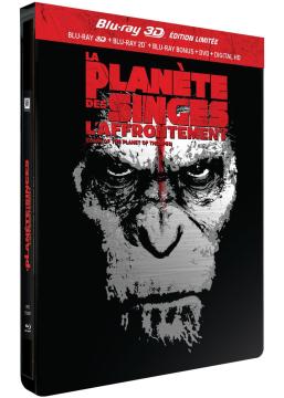 La Planète des Singes : L'Affrontement Combo Blu-ray 3D + Blu-ray + DVD - Édition Limitée boîtier SteelBook