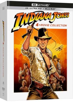 Indiana Jones Coffret 4K Ultra HD + Blu-ray -  édition limitée + Poster mappemonde Indiana Jones
